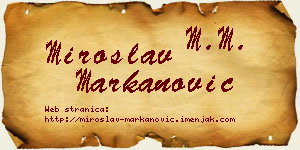 Miroslav Markanović vizit kartica